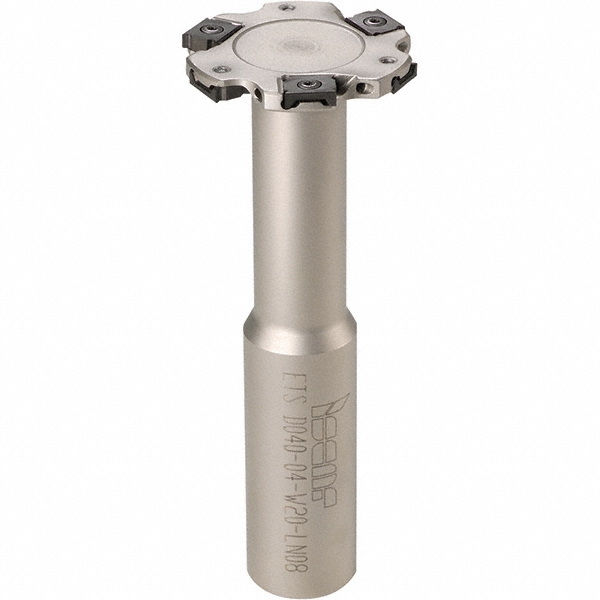 Cutting Tool Technologies Indexable Slotting Cutter: 1/4" Cutting Width, 2" Cutter Dia, Shank Connection, 0.5000" Depth of Cut, 1" Shank Dia, 5.2500" Shank Length, Neutral - DSSC-040