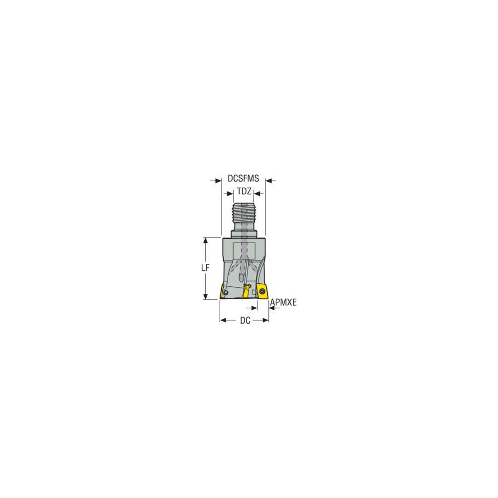 Seco 12mm Cut Dia, 2.5mm Max Depth of Cut, Indexable Plunge End Mill - 02705857