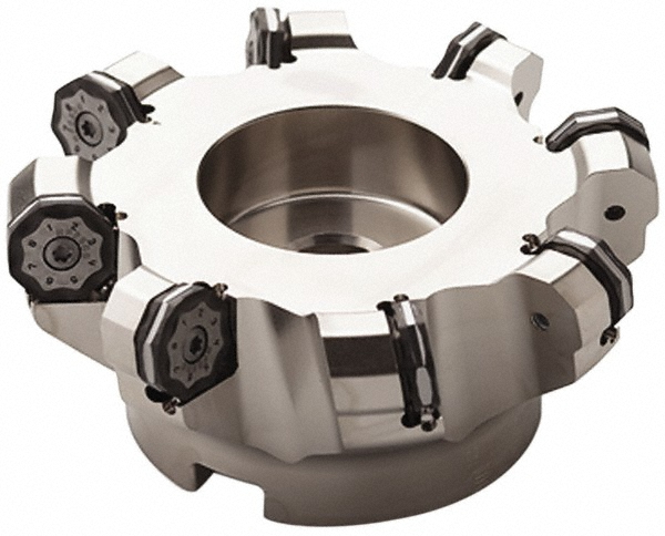 Seco 3.78" Cut Dia, 1" Arbor Hole, 0.295" Max Depth of Cut, 45° Indexable Chamfer & Angle Face Mill - 02486638