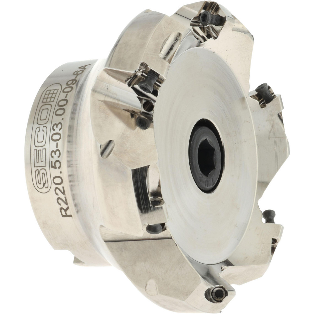 Seco 3.78" Cut Dia, 1" Arbor Hole, 0.295" Max Depth of Cut, 45° Indexable Chamfer & Angle Face Mill - 02486638