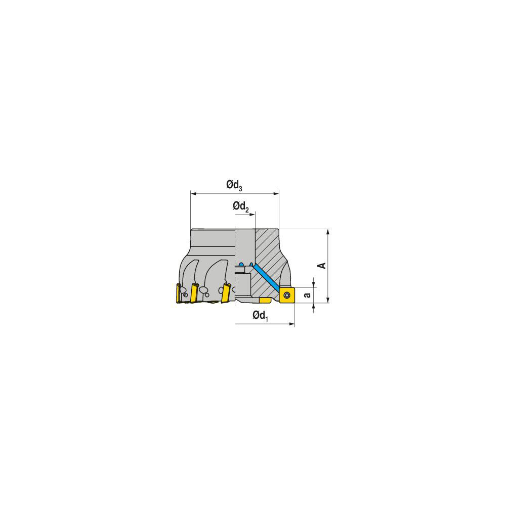 Ceratizit Indexable Square-Shoulder Face Mill:  A210.80.R.12-10,  27.0000" Arbor Hole Dia, - 5069606012