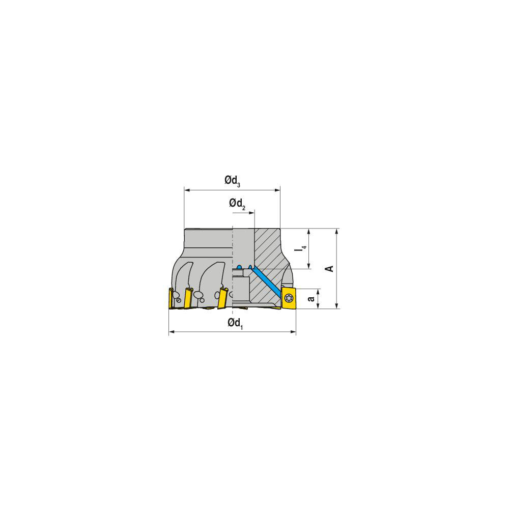 Ceratizit Indexable Square-Shoulder Face Mill:  A210.80.R.12-10,  27.0000" Arbor Hole Dia, - 5069606012