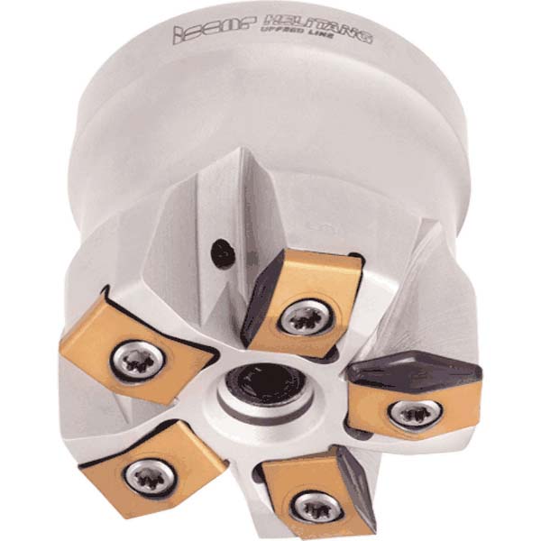 Iscar Indexable High-Feed Face Mill: 65 to 80 mm Cut Dia, 27 mm Arbor Hole - 3346892