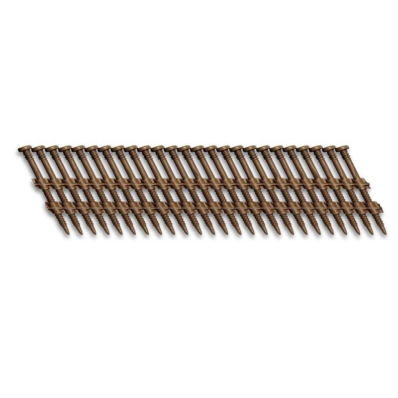 Scrail 2 in. x 1/8 in. 20-Degree Brown Plastic Strip Square Head Nail Screw Fastener (1,000-Pack) - SCFP620CTSEGBR