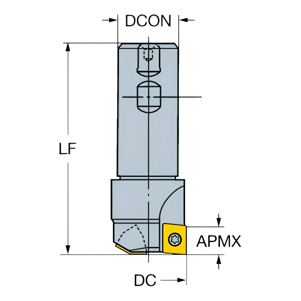Sandvik Coromant 12mm Cut Dia, 16mm Arbor Hole Dia, 8mm Max Depth, Indexable Square-Shoulder Face Mill - 5743037