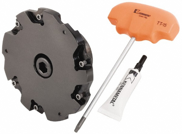 Kennametal Indexable Slotting Cutter: 1/4" Cutting Width, 4" Cutter Dia, 0.9420" Depth of Cut, 1" Shank Dia - 1025861