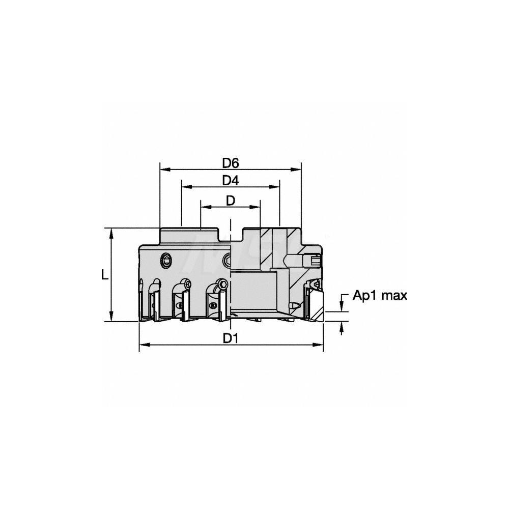 Kennametal 250mm Cut Dia, 60.01mm Arbor Hole Dia, 4.9mm Max Depth, Indexable Square-Shoulder Face Mill - 6207836