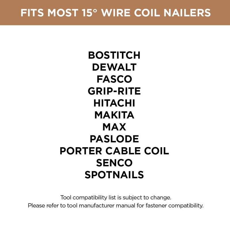 PRO-FIT 2-3/8 in. x 0.113-Gauge 15° Bright Finish Ring Shank Wire Coil Framing Nails (4500 per Box) - 0616455