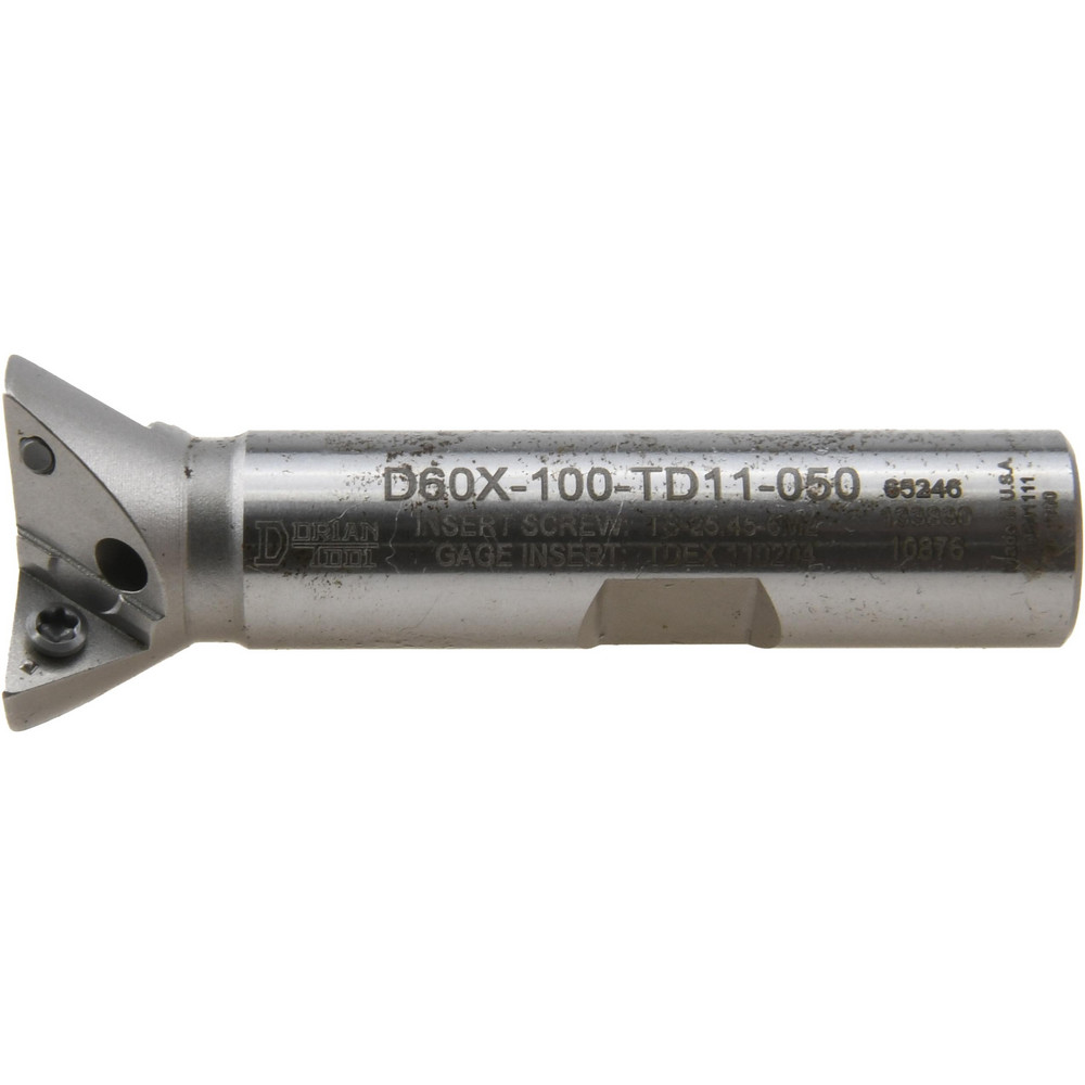 Dorian Tool 60° Included Angle, 1" Max Cutting Dia, 1/2" Shank Dia, TDEX 110204-EN Insert Style, Indexable Dovetail Cutter - 73310165246