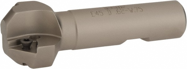 Iscar 30° Lead Angle, 0.35" to 5/8" Cut Dia, 3/4" Shank Dia, Indexable & Chamfer End Mill - 3106344