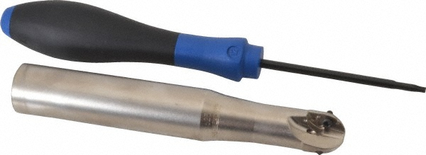 LMT Indexable Ball Nose End Mill: 3/4" Cut Dia, High Speed Steel, 6.3" OAL - 6121374