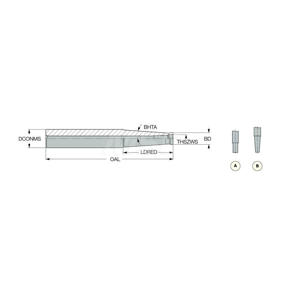 Iscar Replaceable Tip Milling Shank: Series FlexFit, 1.38" Projection, 1-1/4" Straight Shank - 3110680