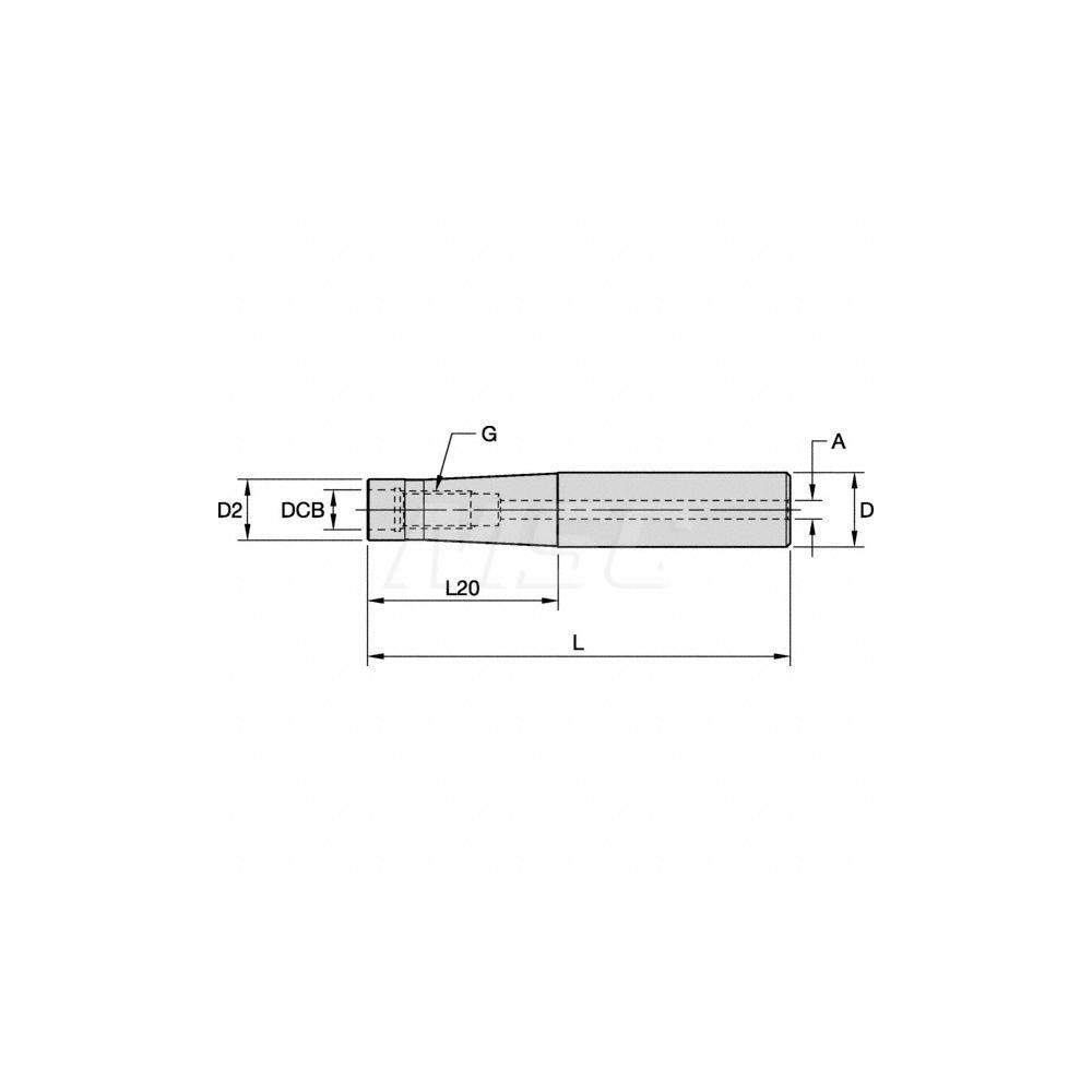 Kennametal Replaceable Tip Milling Shank: 5" Projection, 1" Straight Shank - 5673353