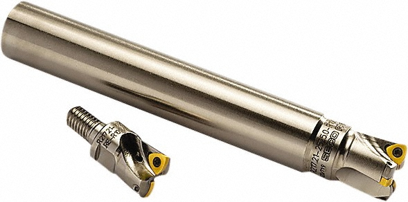 Kyocera Indexable High-Feed End Mill: CYLND SHANK 10D, Cylindrical Shank - THN08568
