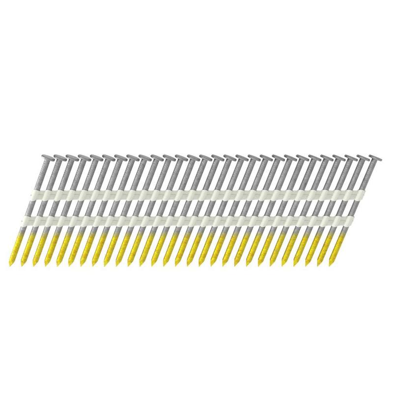 Grip-Rite 2-3/8 in. x 0.113 in. 21° Plastic Collated Bright Coated Smooth Shank Nails 1000 per Box - GR071M