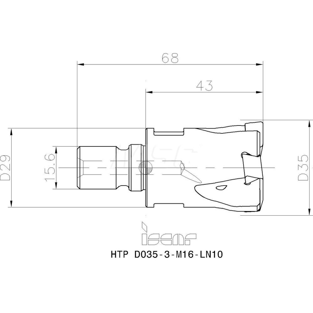 Iscar 35mm Cut Dia, 3mm Max Depth of Cut, Indexable Plunge End Mill - 3105121
