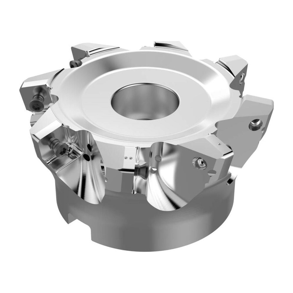 Seco Indexable High-Feed Face Mill: 1.35 to 2.5" Cut Dia, 0.75" Arbor Hole - 10097586