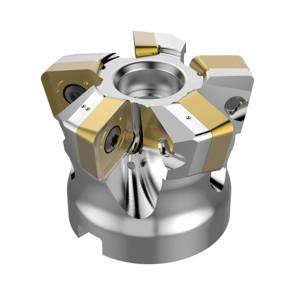 Seco Indexable High-Feed Face Mill: 1.35 to 2.5" Cut Dia, 0.75" Arbor Hole - 10097586