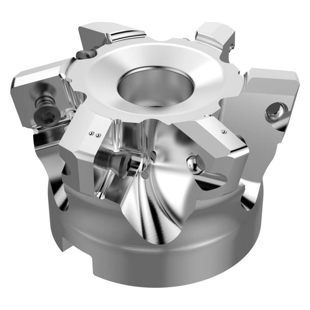 Seco Indexable High-Feed Face Mill: 1.35 to 2.5" Cut Dia, 0.75" Arbor Hole - 10097586