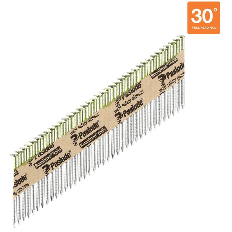 Paslode 2-3/8 in. x 0.113-Gauge 30-Degree Galvanized Ring Shank Paper Tape Framing Nails (2,000 per Box) - 650383
