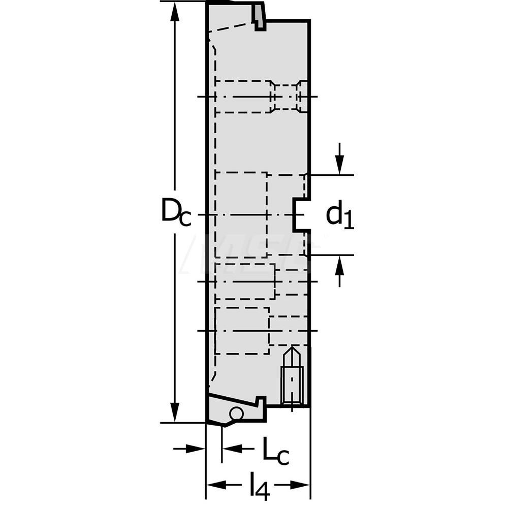 Walter 315mm Cut Dia, 60mm Arbor Hole Dia, Indexable Square-Shoulder Face Mill - 5400954