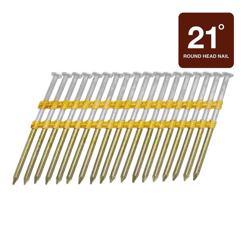 Grip-Rite 2-3/8 in. x 0.113 in. 21° Plastic Collated Smooth Shank Framing Nails 5000 per Box - GR07