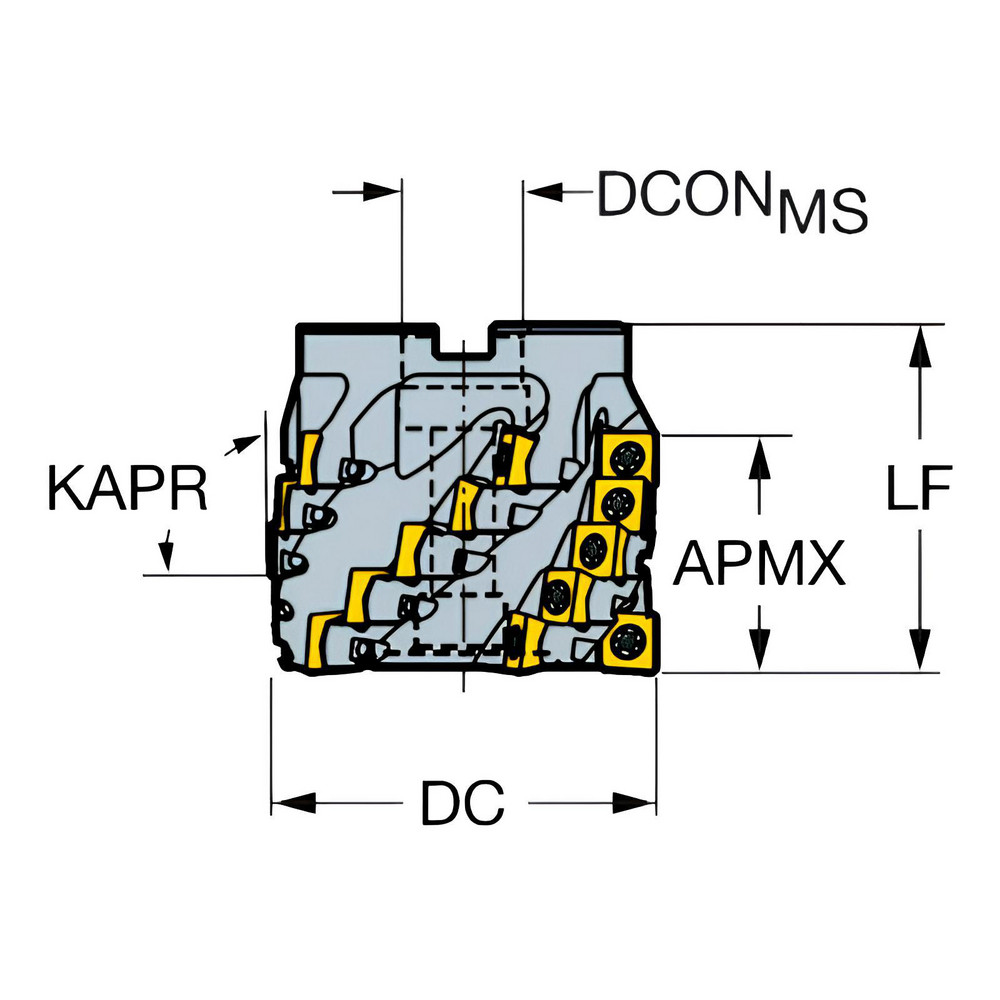 Sandvik Coromant 100mm Cut Dia, 32mm Arbor Hole Dia, 61mm Max Depth, Indexable Square-Shoulder Face Mill - 5764751