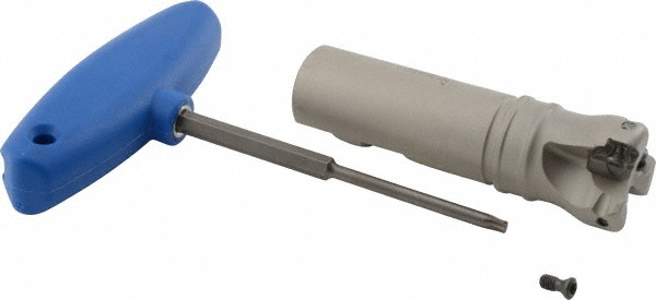 Cutting Tool Technologies Indexable Square-Shoulder End Mill: 1.25 X 1.00 SH C/C EM, 1-1/4" Cut Dia, 0.34" Max Depth of Cut, 1" Dia Flatted Shank - DRM-070-C