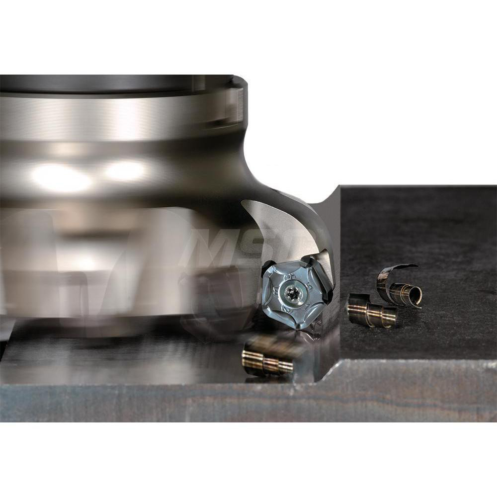 Kyocera 101.6mm Cut Dia, 1-1/2" Arbor Hole, 6mm Max Depth of Cut, 45° Indexable Chamfer & Angle Face Mill - THN04522