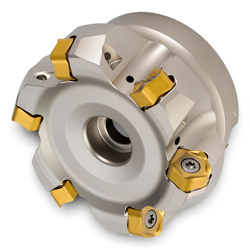 Kyocera 101.6mm Cut Dia, 1-1/2" Arbor Hole, 6mm Max Depth of Cut, 45° Indexable Chamfer & Angle Face Mill - THN04522