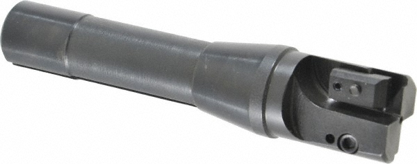 APT Indexable Square-Shoulder End Mill: HML-125-1 1-1/4X1, 1-1/4" Cut Dia, 0.65" Max Depth of Cut, 1" Dia Weldon Flat Shank - EML125-1
