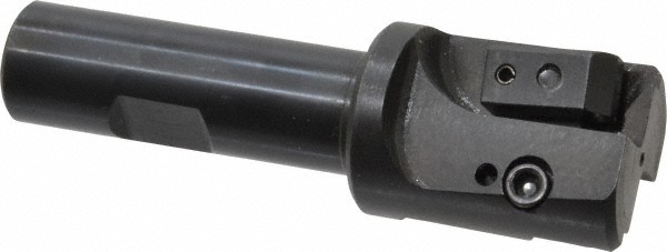 APT Indexable Square-Shoulder End Mill: HML-125-1 1-1/4X1, 1-1/4" Cut Dia, 0.65" Max Depth of Cut, 1" Dia Weldon Flat Shank - EML125-1