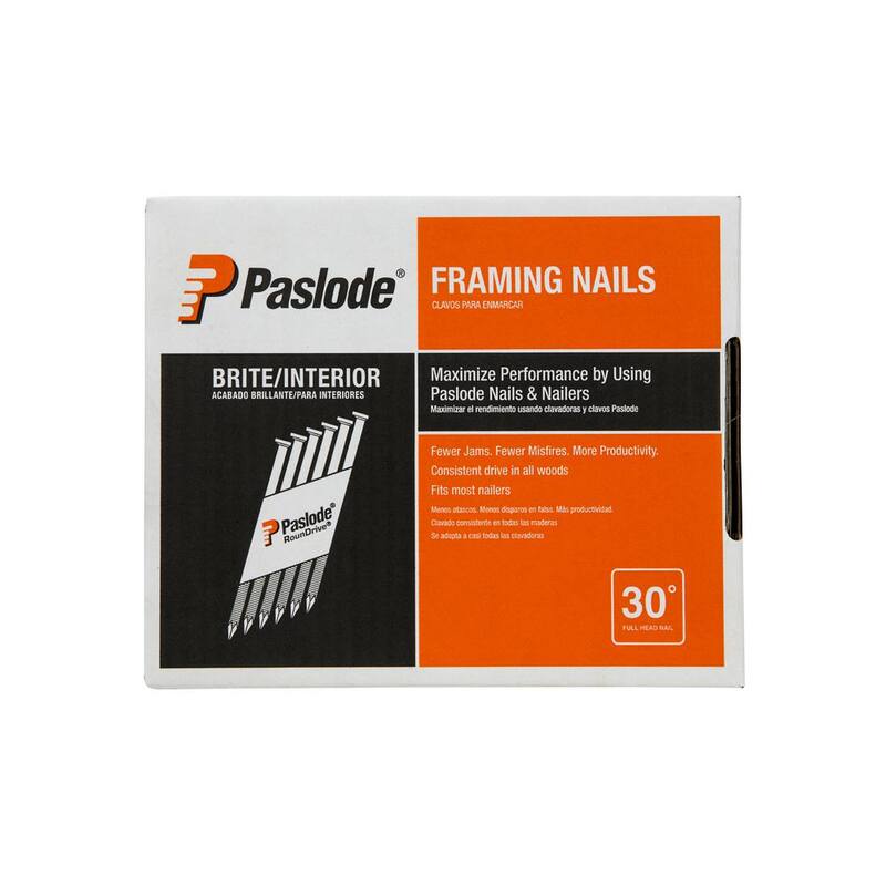 Paslode 2-3/8 in. x 0.113-Gauge 30-Degree Steel Brite Ring Shank Paper Tape Framing Nails ( 2000 per Box ) - 650603