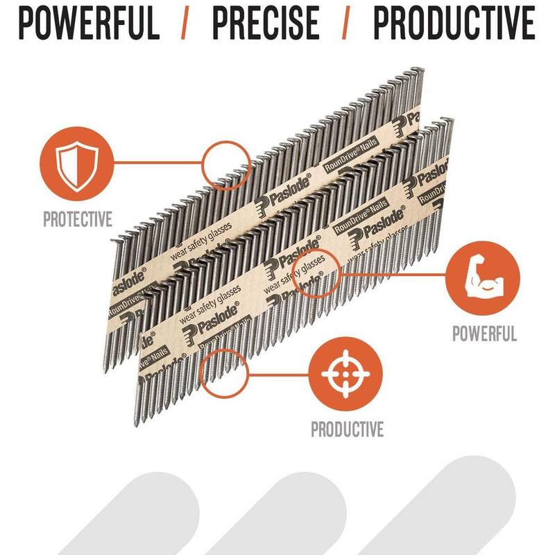Paslode 2-3/8 in. x 0.113-Gauge 30-Degree Steel Brite Ring Shank Paper Tape Framing Nails ( 2000 per Box ) - 650603