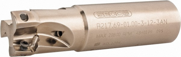 Kennametal Indexable Square-Shoulder End Mill:  KISR100AD1604,  1.0000'' Shank Dia,  Weldon Flat Shank - 2248085