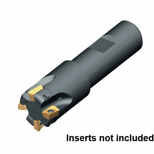Kennametal Indexable Square-Shoulder End Mill:  KISR100AD1604,  1.0000'' Shank Dia,  Weldon Flat Shank - 2248085