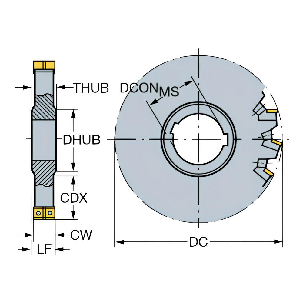 Sandvik Coromant Indexable Slotting Cutter: 20.50 mm Cutting Width, 250.00 mm Cutter Dia, Arbor Connection, 89.50 mm Depth of Cut, 89.50 mm Depth of Cut, 50.00 mm Shank Dia, Neutral - 5737795