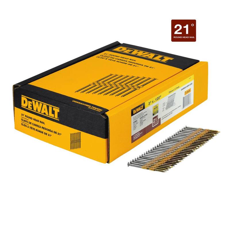 DEWALT 3 in. x 0.120 in. Ring Shank Hot Galvanized Collated Framing Nails (2000 Pack) - DWRHS10DR120G