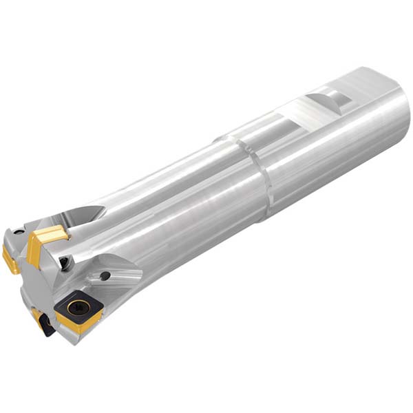 Iscar Indexable High-Feed End Mill: FFQ4D0.8721.7W0.7509, 7/8" Cut Dia, 3/4" Shank Dia, Weldon Flat Shank - 3323704