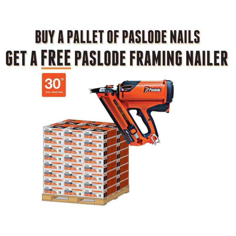 Paslode 3 in.x0.120-Gauge 30-Degree Galvanized Ring Shank Paper-Taped Heavy-Duty Framing Nails Pallet with Cordless XPro Nailer - 650385X