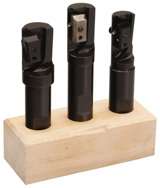 APT 1 to 1-1/2" Cutting Dia, 3/4" Shank Dia, R8 Shank, Indexable Tridex End Mill Set - EM8R1