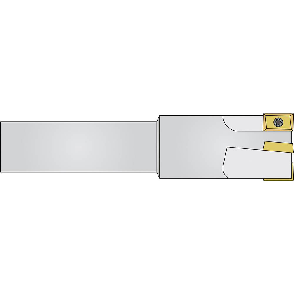APT Indexable Square-Shoulder End Mill: EMM15M-5 15MM X 1/2, 15 mm Cut Dia, 1/2" Dia Weldon Flat Shank - EMM15M-5