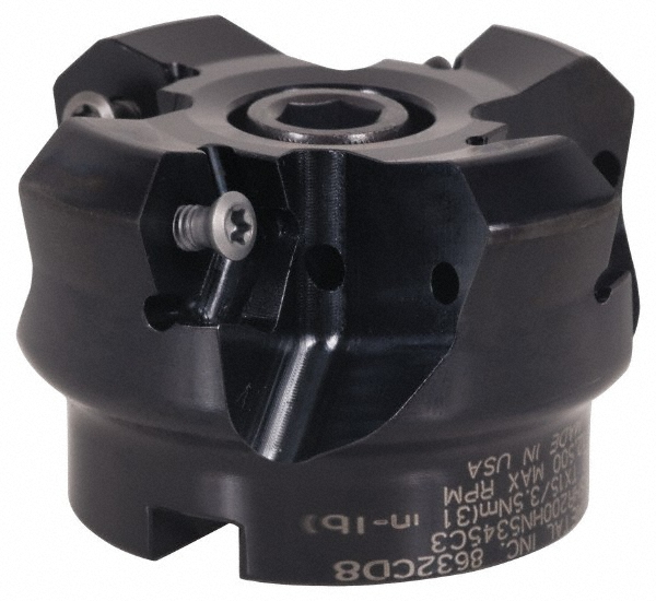 Kennametal 2-1/2" Cut Dia, 3/4" Arbor Hole, 4.51mm Max Depth of Cut, 45° Indexable Chamfer & Angle Face Mill - 3326852