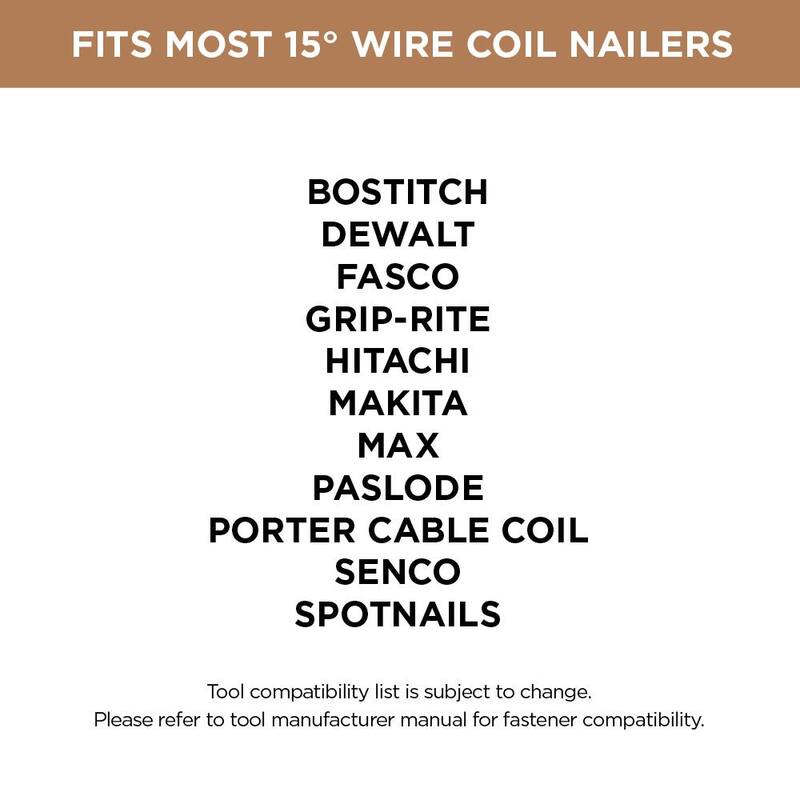 PRO-FIT 3-1/4 in. x 0.131-Gauge 15° Bright Finish Smooth Shank Wire Coil Framing Nails (2500 per Box) - 0616693