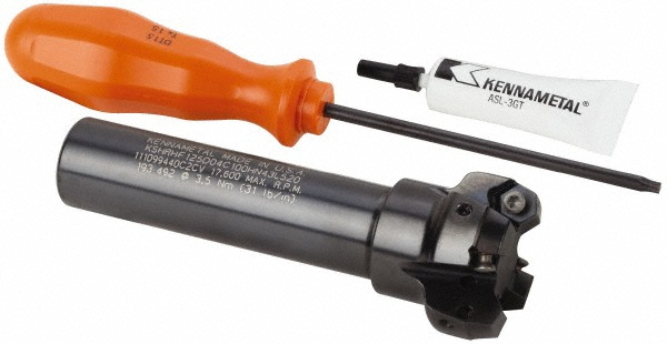 Kennametal Indexable High-Feed End Mill: KSHRHF032D3A25HN06L130, Cylindrical Shank - 4153704