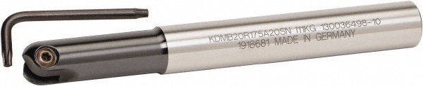 Kennametal Indexable Ball Nose End Mill: 12 mm Cut Dia, 30 mm OAL - 1918651
