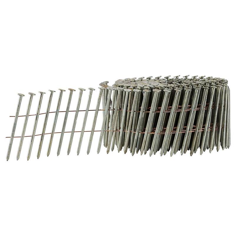 Freeman 15° 0.092 in. x 2-1/4 in. Wire Collated Galvanized Ring Shank Coil Siding Nails (3600-Count) - SNRSG92-225WC