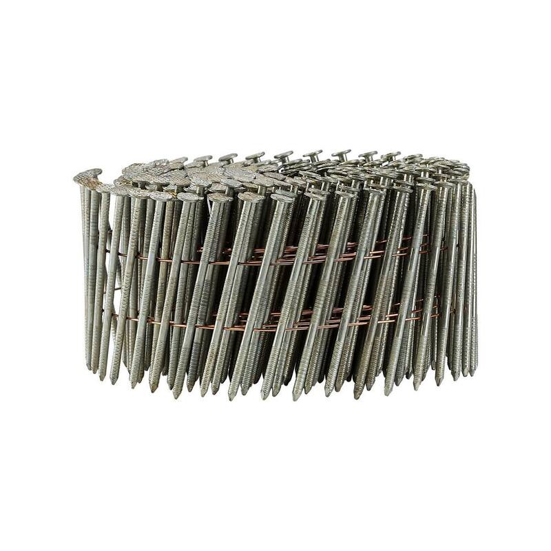 Freeman 15° 0.092 in. x 2-1/4 in. Wire Collated Galvanized Ring Shank Coil Siding Nails (3600-Count) - SNRSG92-225WC