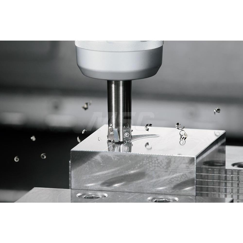 Kyocera Indexable High-Feed End Mill: MFH0625W625032T3, 5/8" Cut Dia, 5/8" Shank Dia, Weldon Flat Shank - THN07720