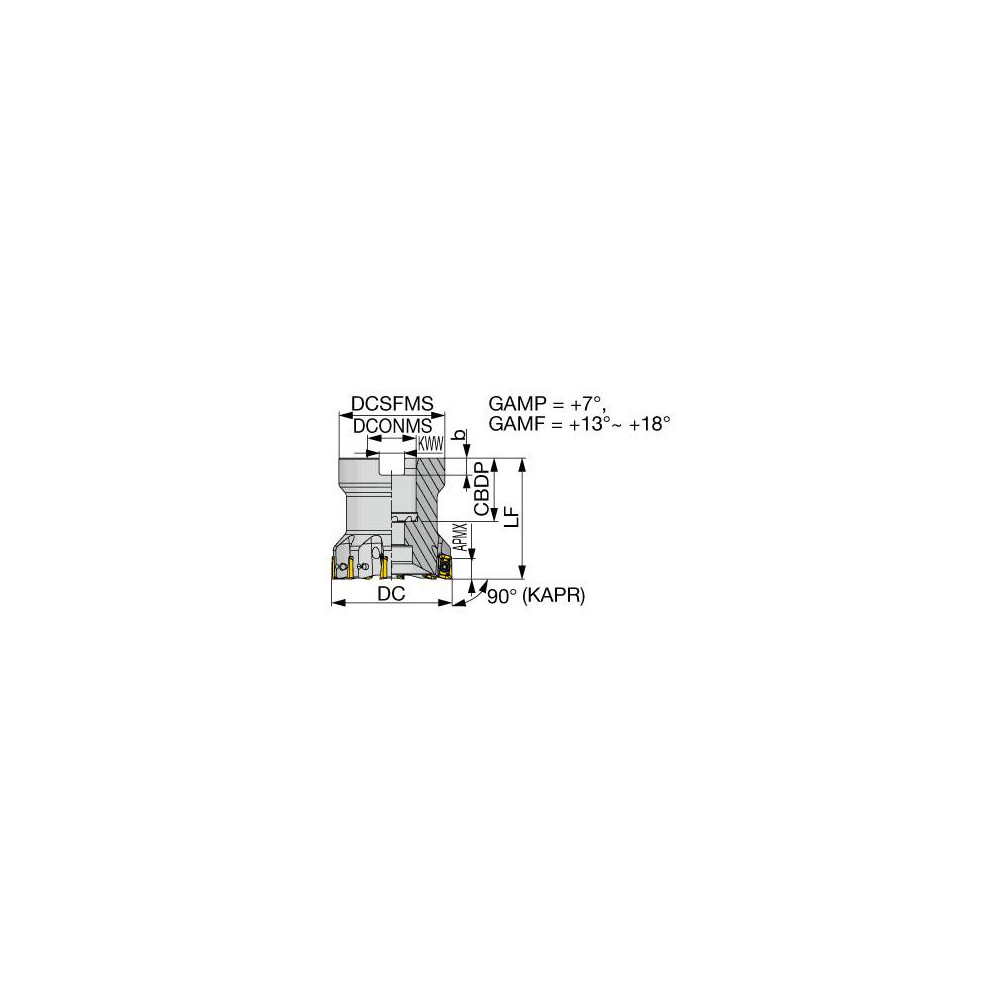Tungaloy 2" Cut Dia, 3/4" Arbor Hole Dia, 0.276" Max Depth, Indexable Square-Shoulder Face Mill - 6861315